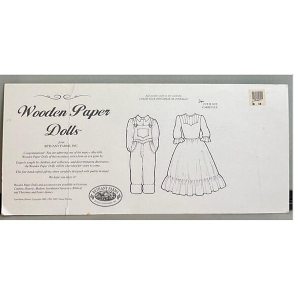 Betsy McCall from the 50s Wooden Paper Doll Set by Bethany Farms, Inc new VTG - Picture 4 of 4